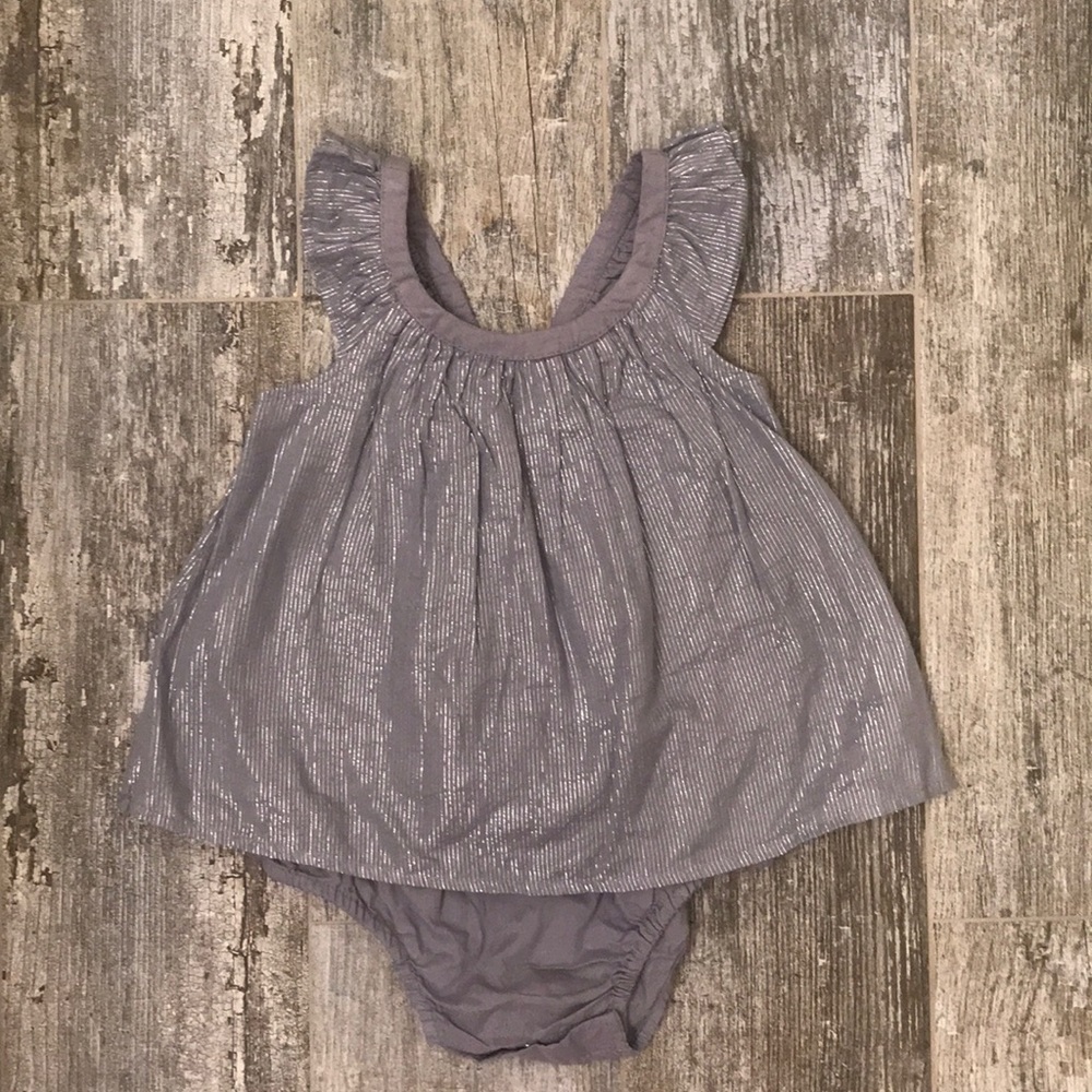 GAP metallic striped sleeveless romper